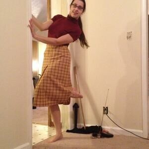 60s British plaid midi skirt Vtg